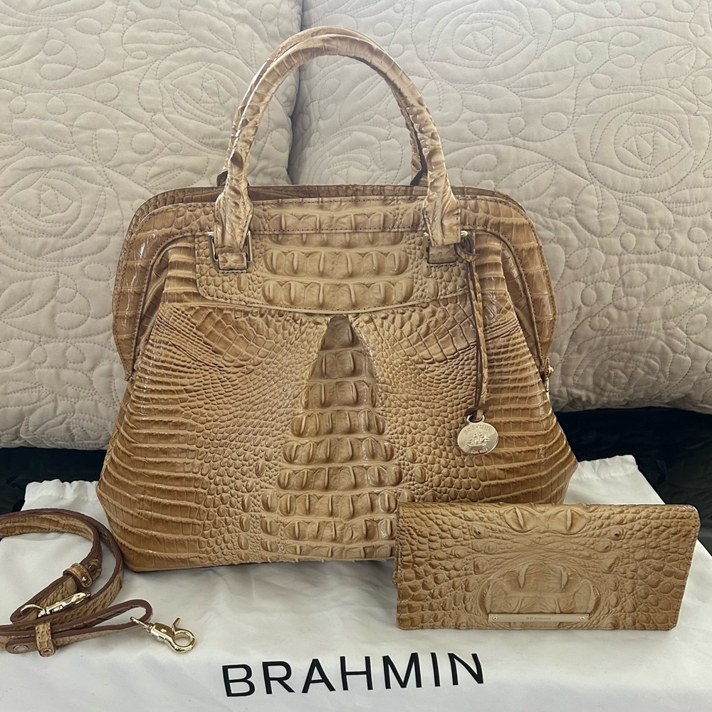 Brahmin Bristol Chino Melbourne Satchel and Matching Ady Wallet